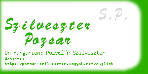 szilveszter pozsar business card